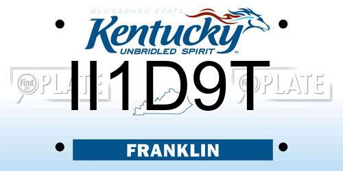 II1D9T Kentucky License Plate