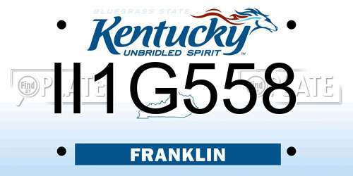 II1G558 Kentucky License Plate