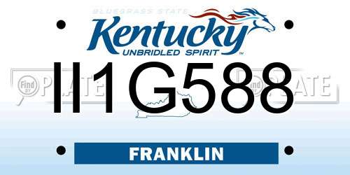II1G588 Kentucky License Plate