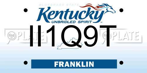 II1Q9T Kentucky License Plate