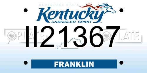 II21367 Kentucky License Plate