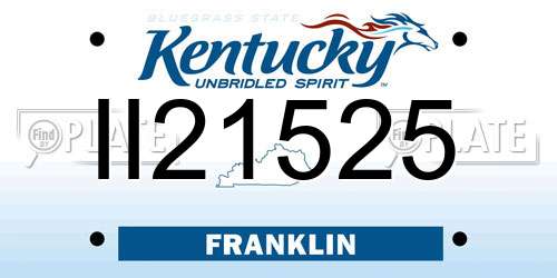 II21525 Kentucky License Plate