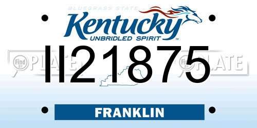 II21875 Kentucky License Plate