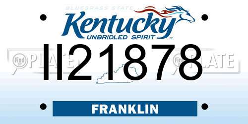 II21878 Kentucky License Plate