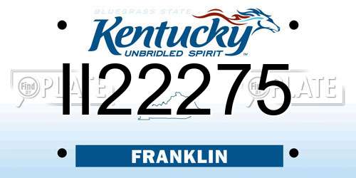 II22275 Kentucky License Plate