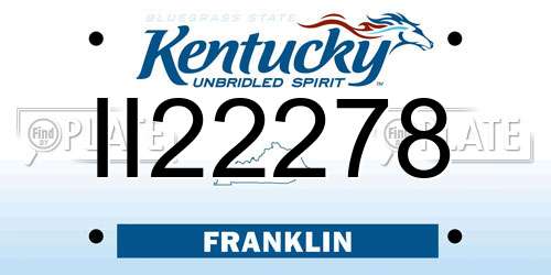 II22278 Kentucky License Plate