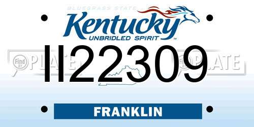 II22309 Kentucky License Plate