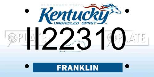 II22310 Kentucky License Plate