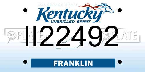 II22492 Kentucky License Plate
