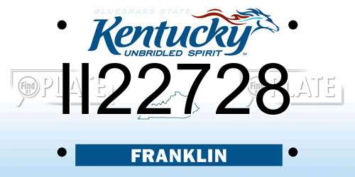 II22728 Kentucky License Plate