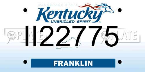 II22775 Kentucky License Plate