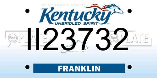 II23732 Kentucky License Plate