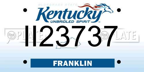 II23737 Kentucky License Plate