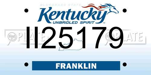 II25179 Kentucky License Plate