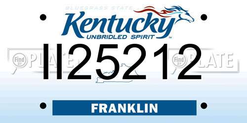 II25212 Kentucky License Plate