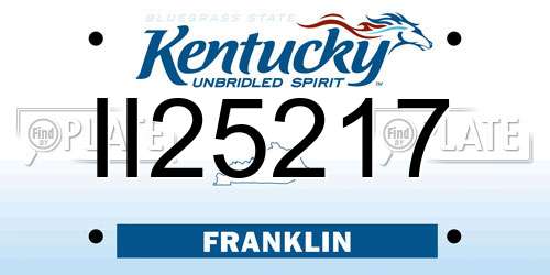 II25217 Kentucky License Plate