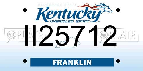 II25712 Kentucky License Plate