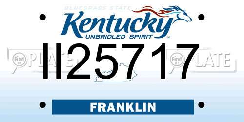 II25717 Kentucky License Plate