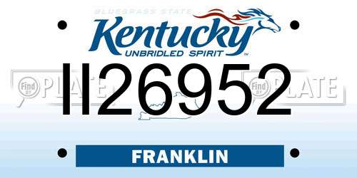 II26952 Kentucky License Plate
