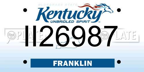 II26987 Kentucky License Plate