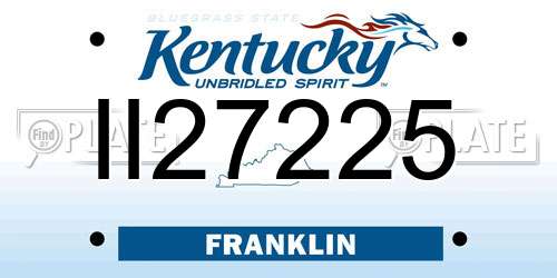 II27225 Kentucky License Plate