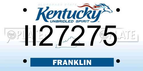 II27275 Kentucky License Plate