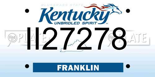 II27278 Kentucky License Plate