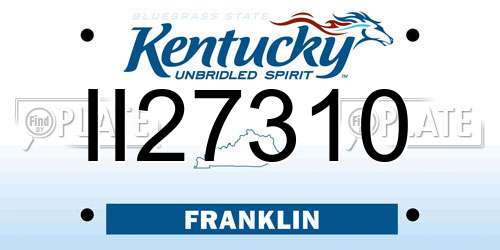II27310 Kentucky License Plate