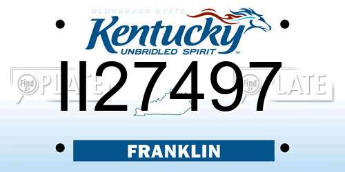 II27497 Kentucky License Plate