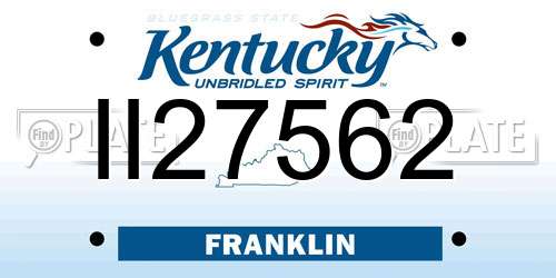 II27562 Kentucky License Plate