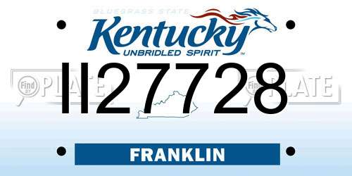 II27728 Kentucky License Plate