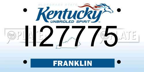 II27775 Kentucky License Plate