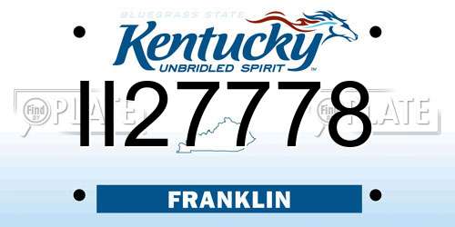II27778 Kentucky License Plate