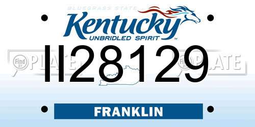 II28129 Kentucky License Plate