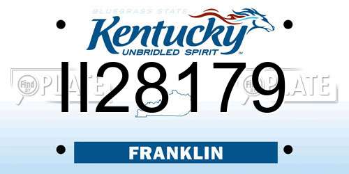 II28179 Kentucky License Plate
