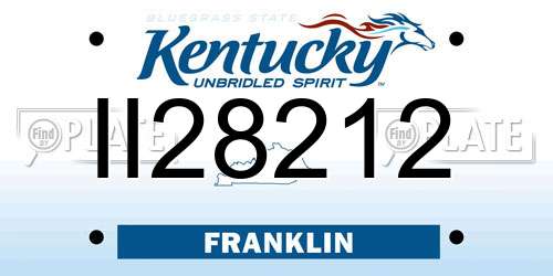 II28212 Kentucky License Plate