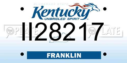 II28217 Kentucky License Plate