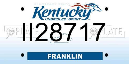 II28717 Kentucky License Plate