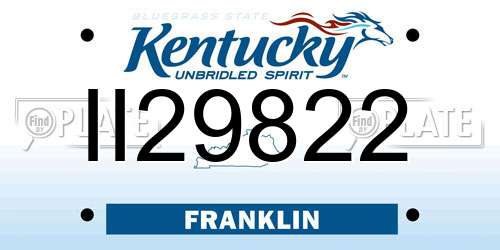 II29822 Kentucky License Plate