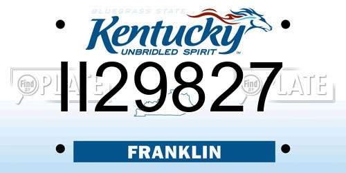 II29827 Kentucky License Plate