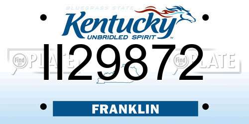 II29872 Kentucky License Plate