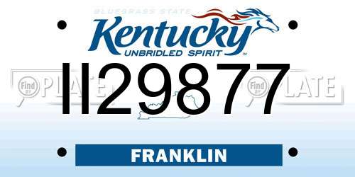 II29877 Kentucky License Plate