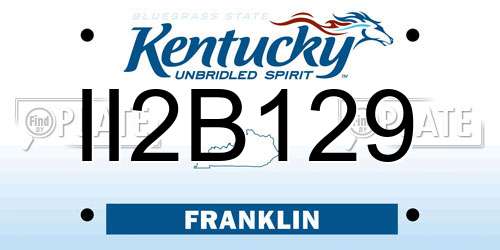II2B129 Kentucky License Plate