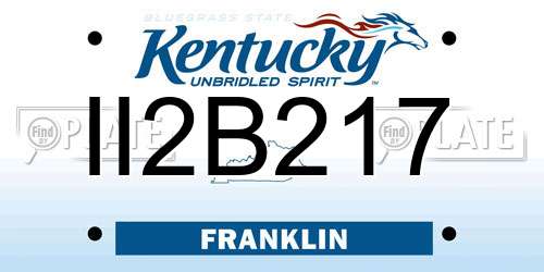 II2B217 Kentucky License Plate