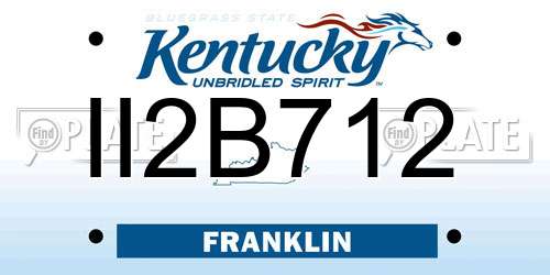II2B712 Kentucky License Plate