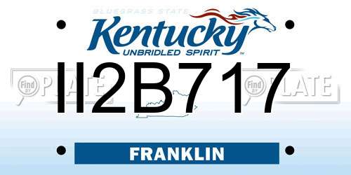 II2B717 Kentucky License Plate