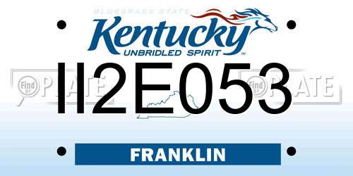 II2E053 Kentucky License Plate