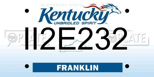 II2E232 Kentucky License Plate