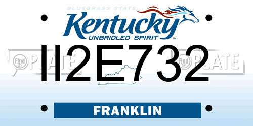 II2E732 Kentucky License Plate