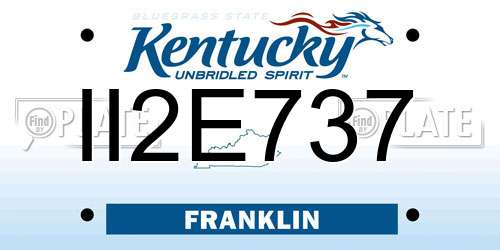 II2E737 Kentucky License Plate